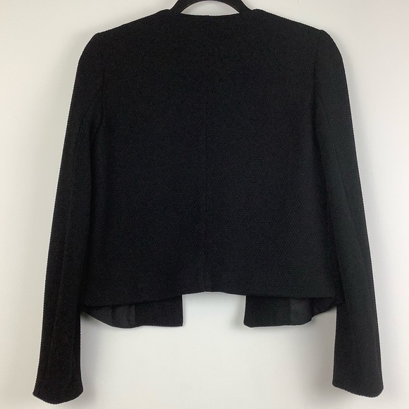 MNG by Mango Open Front Textured Blazer in Black - Picture 2 of 3